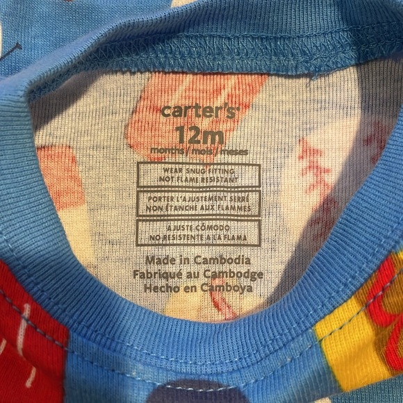 Carters 12m baseball pjs - Picture 4 of 6